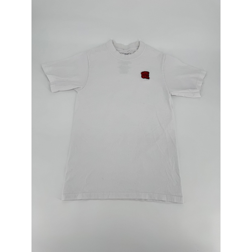 Empyre Mens White Short Sleeve Embroidered Logo Patch Cotton T-Shirt Small Skate